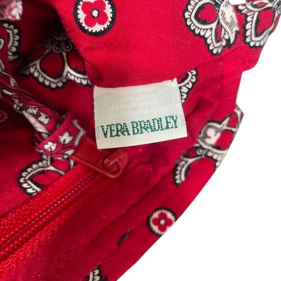 Vera Bradley Red Floral Quilted Shoulder Bag Crossbody Paisley Cotton Purse - Picture 3 of 9